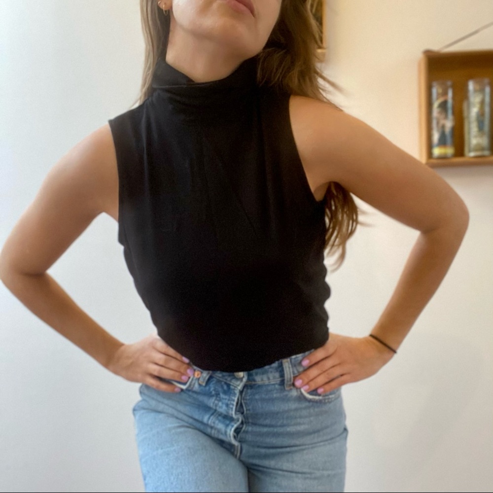 Black Turtleneck Tank